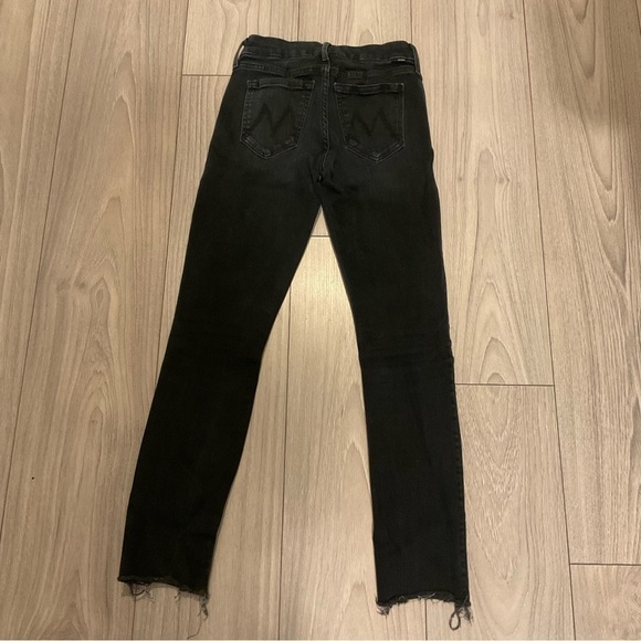 MOTHER Looker Ankle Fray Blackbird Wash Jeans Size 24 - Picture 3 of 6
